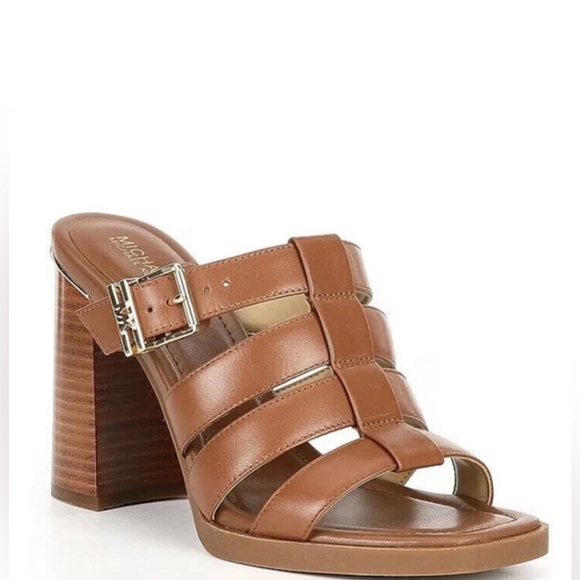 Michael Kors Shoes - NEW MICHAEL KORS BROWN LEATHER PUMPS SANDALS‎ SIZE 8.5M $155